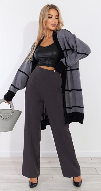 Вільний полегшений кардиган у смужку (42-48) Київ - фото 3