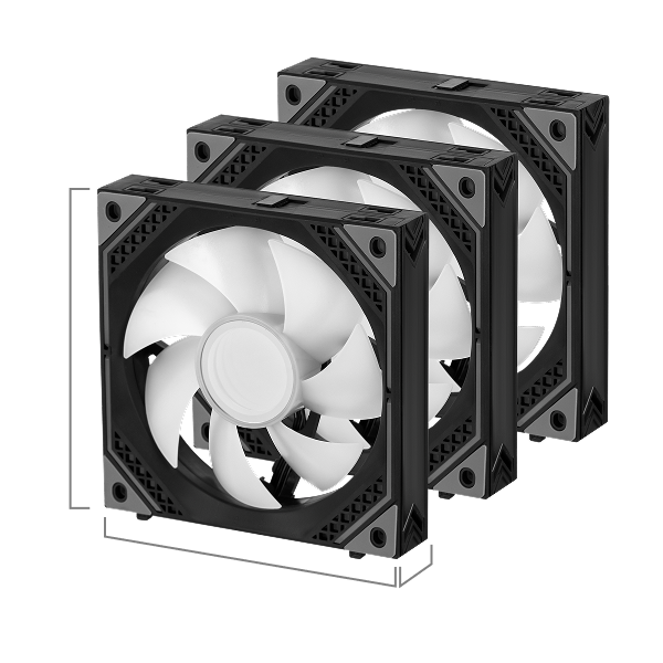 Корпусні вентилятори 2E GAMING Air Cool Magic Mirror ACF120MB-ARGB, 3x120мм, 2000rpm, 4pin PWM +5VARGB, 20.5dBa, чорний Киев - изображение 5