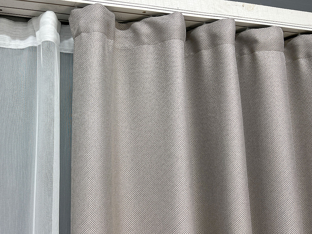 Комплект штор VR-Textil Льон Мішковина 200х270 2шт і Тюль 600х270 867ш-1708т Світло-сірий з білим 71-181/7 Київ - фото 8