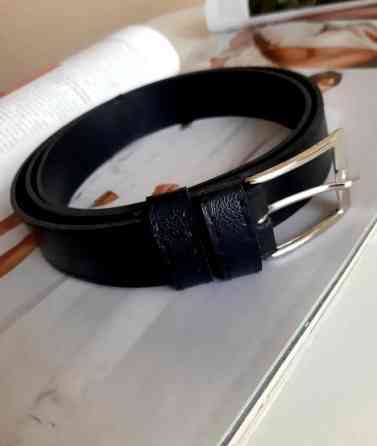 Жіночий ремінець чорний з екожі, довжина 109см, ширина 3см Київ