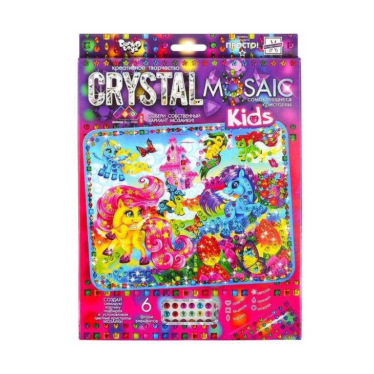 Набір креативної творчості "Kids Crystal Mosaic" CRMk-01-01, 6 форм елементів Вінниця - фото 1