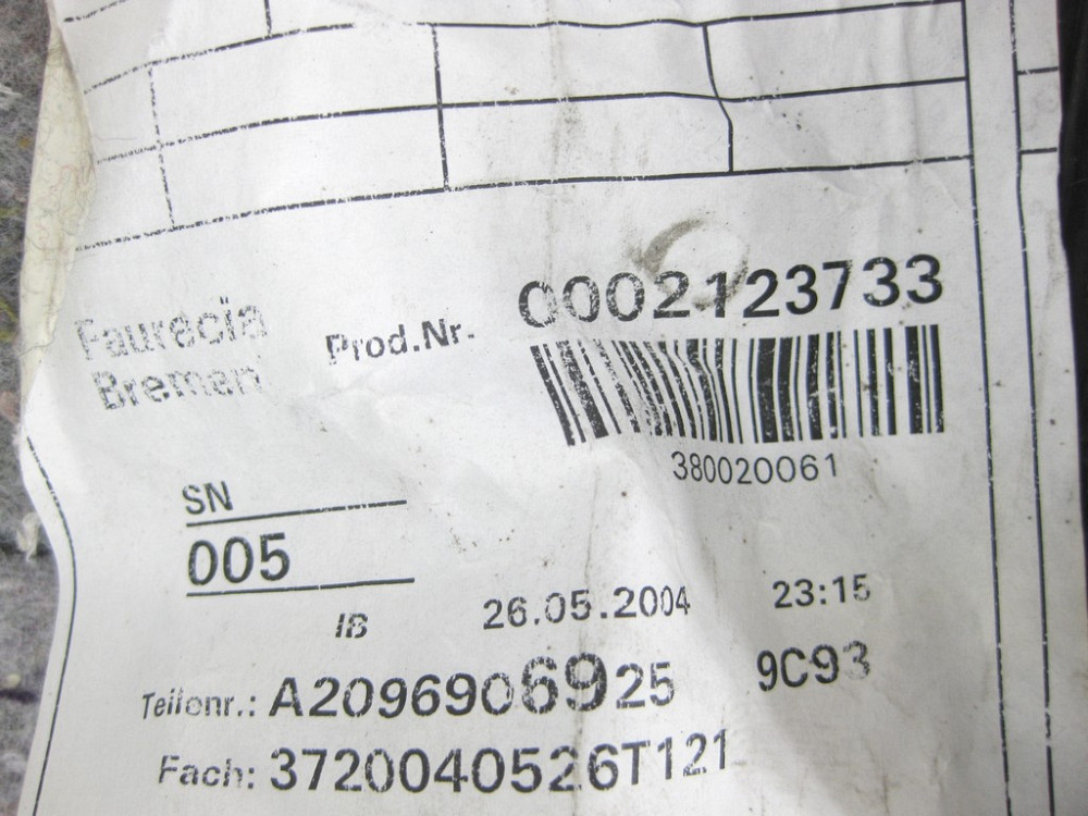 Mercedes-Benz  A2096906925 9C93 Верхня ліва бічна тканинна обшивка простору заднього пасажира колір "антрацит" CLK Coupe C209 Одесса - изображение 13