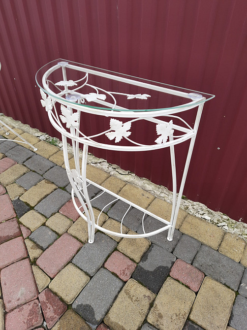 Столик кованый пристенный маленький M-048 Бежевый Киев - изображение 6