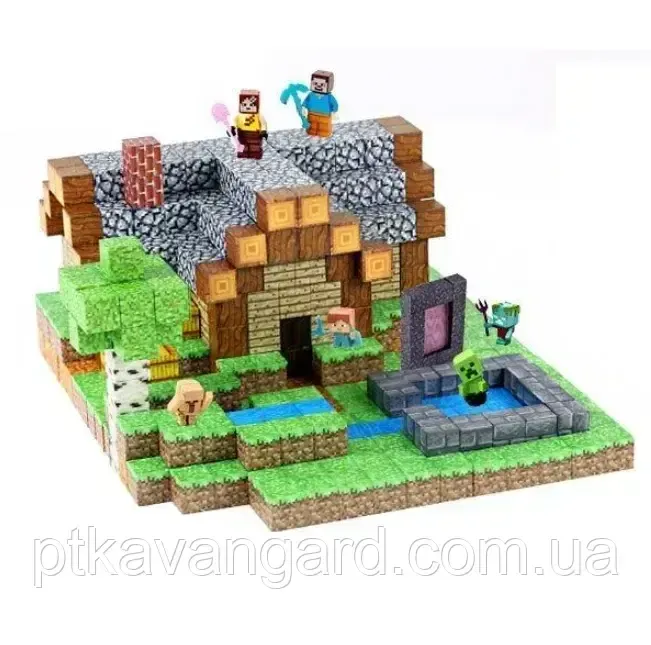 Конструктор магнітний майнкрафт 553 магнітних блоків будинок Стіва у горі Dream World LZCK 049 Хмельницький - фото 1