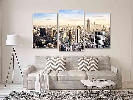 Модульна картина у вітальню/ спальню Пейзаж міста  Art-583_3 70x130 см Київ