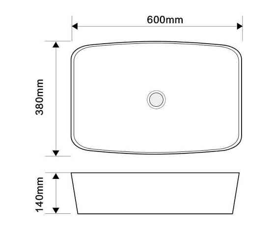 Раковина накладна Mixxus Premium DIVERSE-0111 EDGE BLACK 600х380х140mm   ( MP6562 ) 31057 Харьков