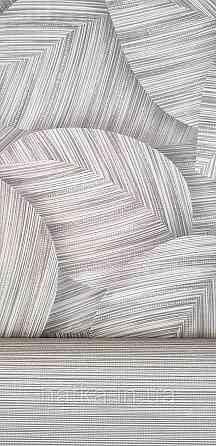 Обои виниловые на флизелине Sintra Adria метровые листья крупные 3д структурные темно-серые Киев