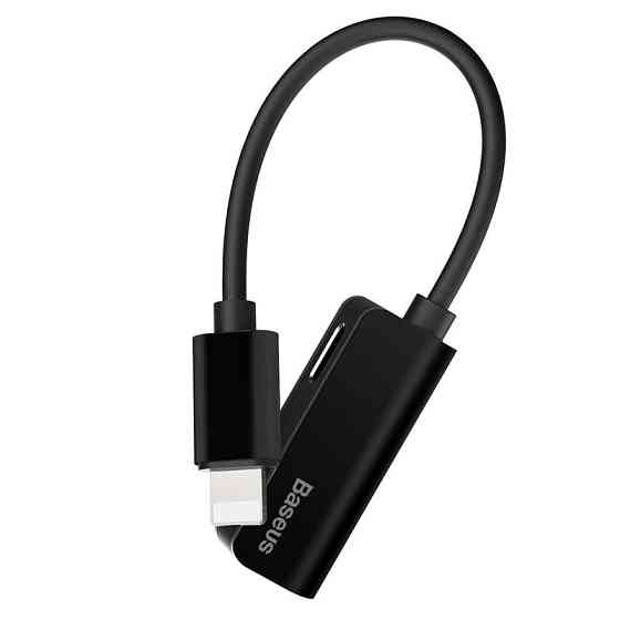 Перехідник Baseus iP Male to iP+iP Female L37 (Чорний) Николаев