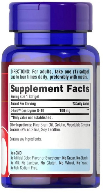 Коензим Puritan`s Pride Q-10 Q-SORB 100 mg 60 softgels Київ - фото 2
