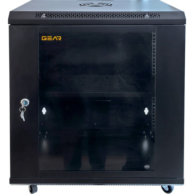 Шкаф настенный GEAR 12U 19'' 600x600x600 мм, + полка 19", black (GWMSN-12U-600-600) Винница - изображение 1