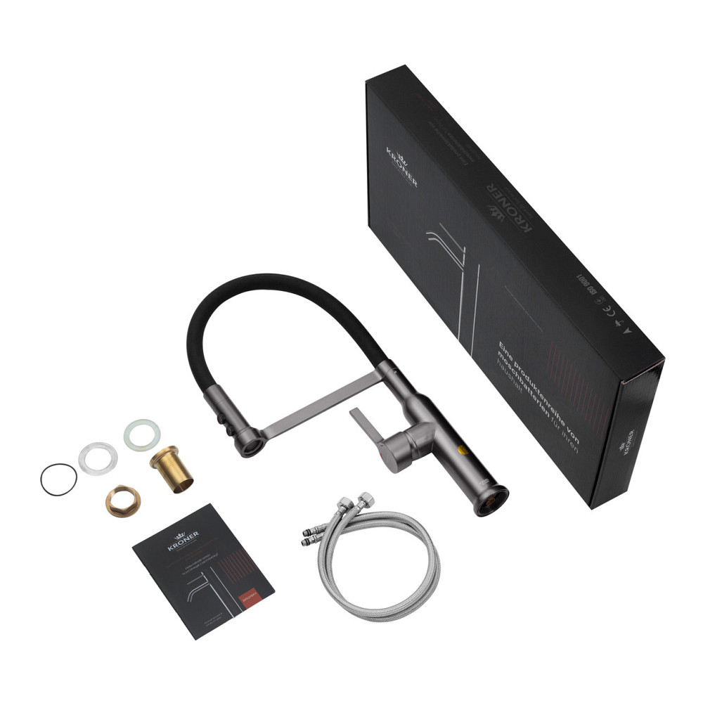 Змішувач для кухні Kroner KRP Ersel — GRP03112BLK Київ - фото 10