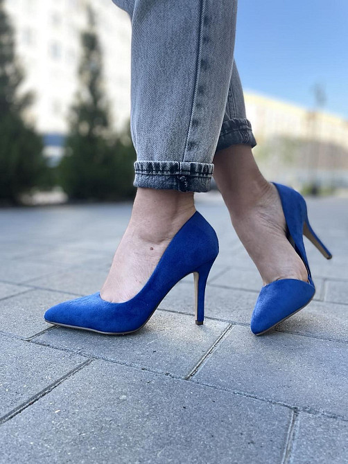 Seastar Туфлі жіночі SEASTAR C27 сині еко-замша каблук 9.5 см 36р. 37р. (1872) Коломыя - изображение 2