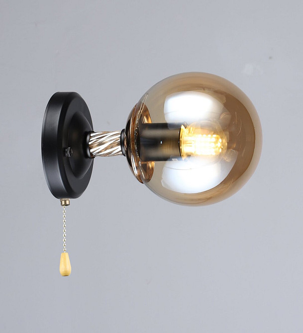 Бра настінне VALESO з 1 плафоном Чорний + Золото K2341/1W Коломия - фото 1