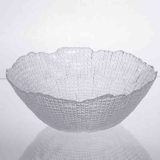 Велика прозора скляна салатниця 1 л кругла Київ