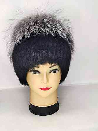 Шапка хутряна жіноча Мерлін з чорнобуркою Чорний Харків