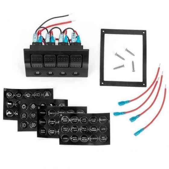 Панель переключателей с автоматами и LED 4 переключателя HF60-004AP Киев