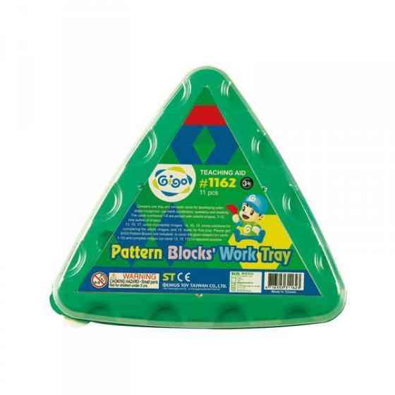 Дитяча мозаїка Gigo Геометрична з картками та трикутною основою, 10 ел. (1162) Харків