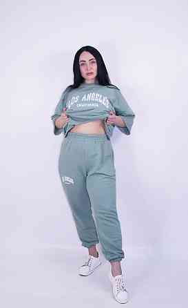 Cпортивный костюм летний женский трикотажный Оливковый M-L Харьков