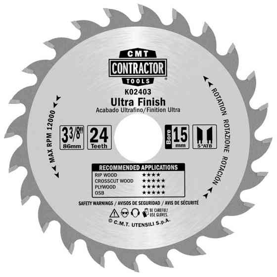 Пиляльний диск по дереву CMT 86x15x24z K1.5/1.0 (K02403) Одесса