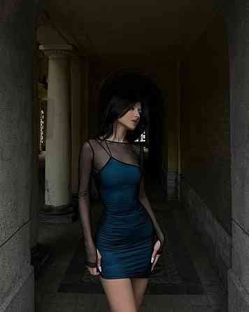 Стильное женское вечернее комбинированное мини платье микродайвинг + сетка 44/46 Одесса