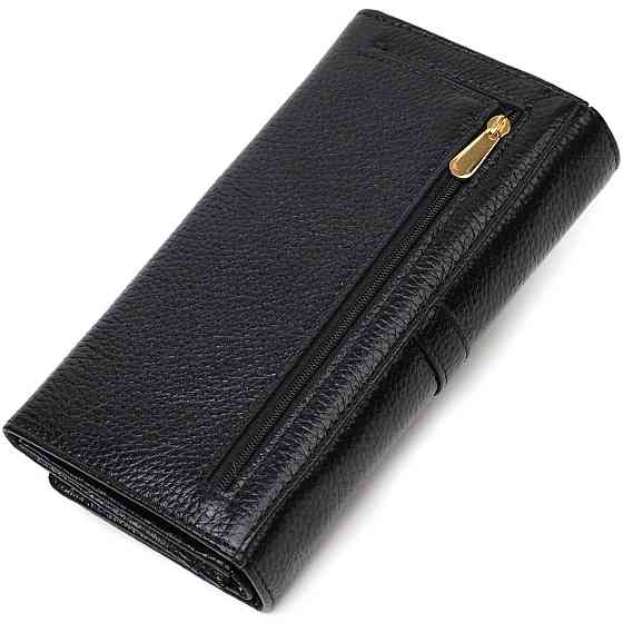 Класичний жіночий гаманець з великою кількістю відділень із натуральної шкіри Tony Bellucci 21961 Чорний Київ