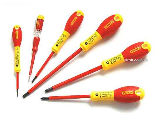 Набір викруток діелектричних STANLEY "FatMax" : індикатор, PZ, SL, корпус VDE до 1000V. [6 Шт.] Одеса