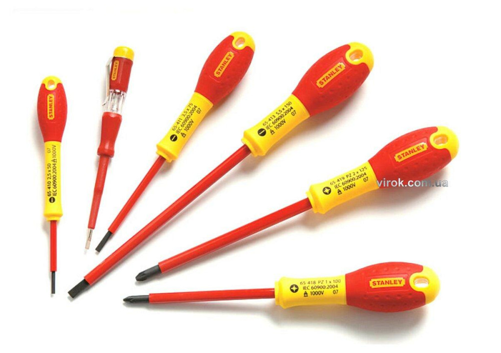 Набір викруток діелектричних STANLEY "FatMax" : індикатор, PZ, SL, корпус VDE до 1000V. [6 Шт.] Одеса - фото 1