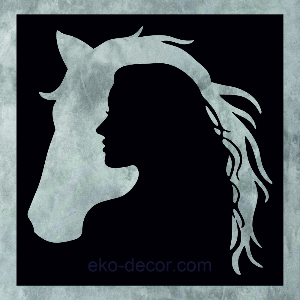 Декоративне настінне Панно «Сілует жінки та коні», Декор на стіну 90*90 см, Чорний Київ - фото 5