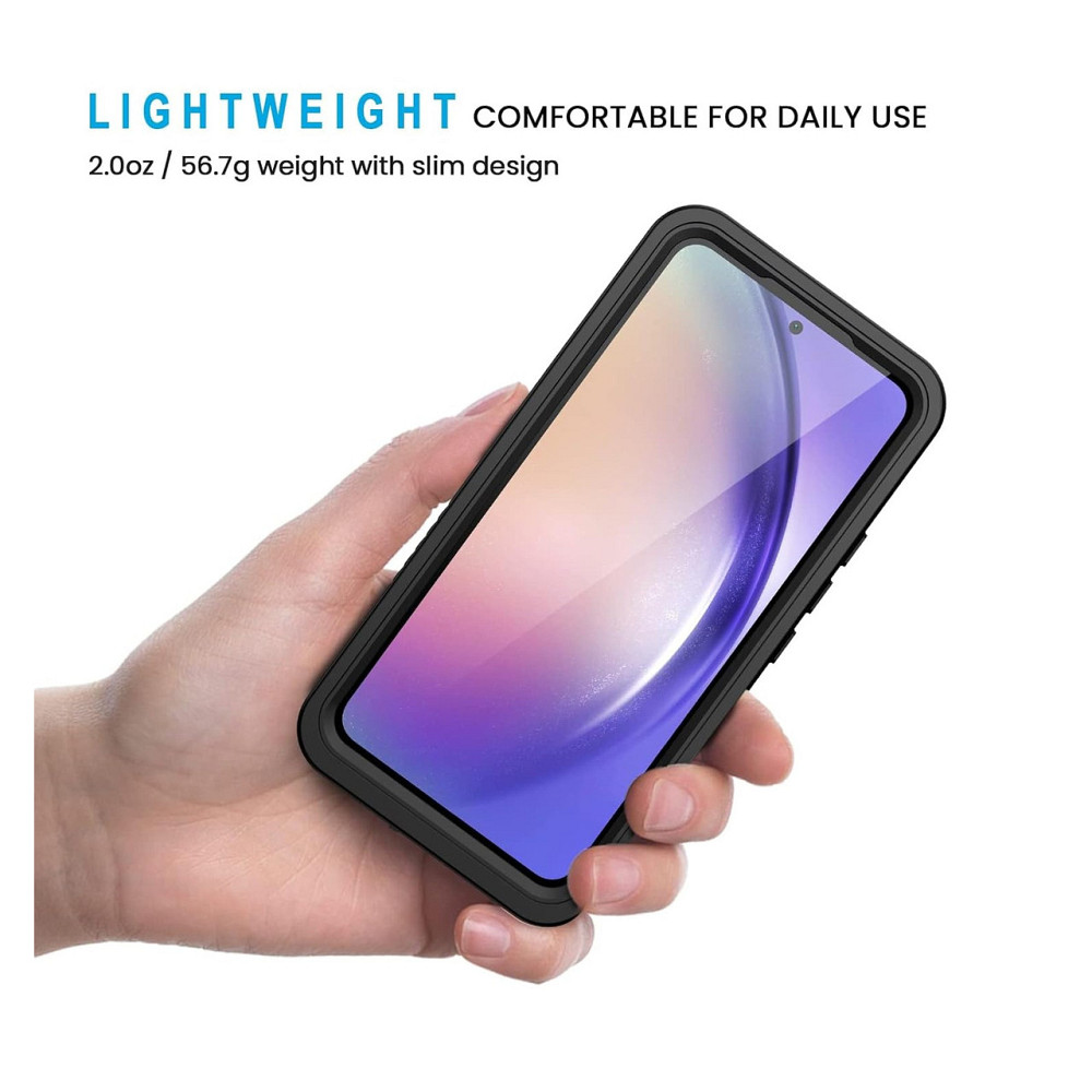 Чохол захисний накладка для Samsung Galaxy A54 Lanhiem водонепроникний IP68 з захистом екрану TPU пластик чорний/прозорий Київ - фото 6