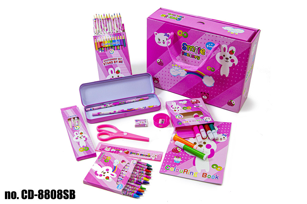 Детский набор канцелярских принадлежностей с пеналом CD8808 Розовый Одесса - изображение 2