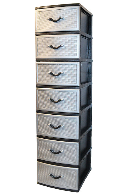 Комод пластиковый Style black (Стиль) 7 ящиков 48х38х155 Одесса - изображение 4