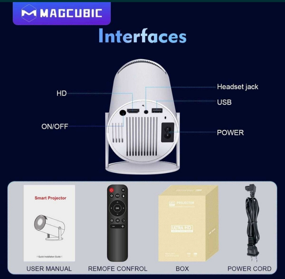 Проектор MAGCUBIC Hy 300 Pro / HD / 1280x720/ 260ansi. Android + Wi-Fi Київ - фото 1
