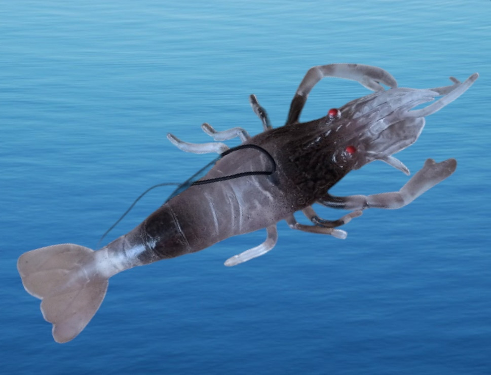 Іграшкова силіконова велика креветка 13 см черний Київ - фото 5