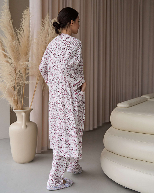 Комплект-тройка для дома для беременных со штанами - цветочки Nicoletta 7391 S Киев - изображение 6