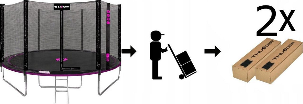 Батут THUNDER OUTSIDE PRO з зовнішньою сіткою 8 футів 244 см чорно-рожевий Київ - фото 8