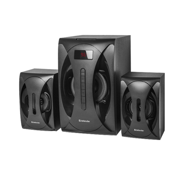 Акустические колонки Defender G40 (2.1) 40Вт + пульт деревянные (Черные) Винница