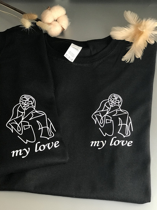 Парні футболки для хлопця та дівчини з абстрактним принтом MY LOVE Чернівці - фото 7