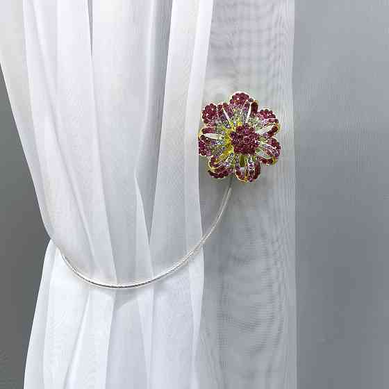 Магніти для штор та гардин "Flowers" набір 2 шт Рожевий з золотистим (81-201) Київ