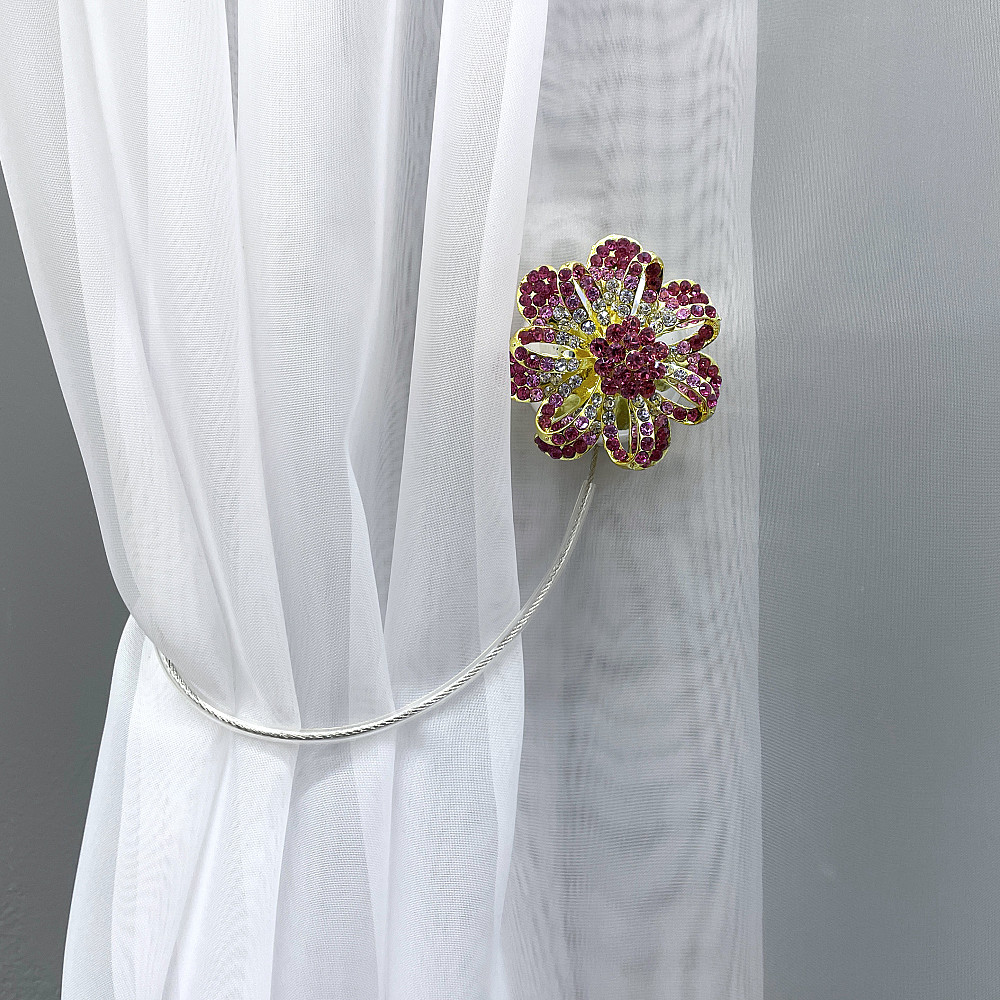 Магніти для штор та гардин "Flowers" набір 2 шт Рожевий з золотистим (81-201) Київ - фото 3