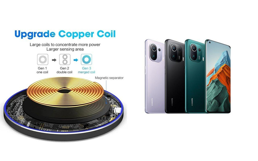Бездротовий зарядний пристрій Copper до 30W для Samsung Galaxy S20, S20 FE, S20+, S20 Ultra, USB-C, LED Київ - фото 2