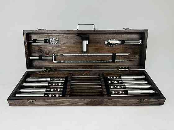 Подарунковий набір шампурів у дерев'яному кейсі СРІБЛО - 2 HAPPY DAYS Тернопіль