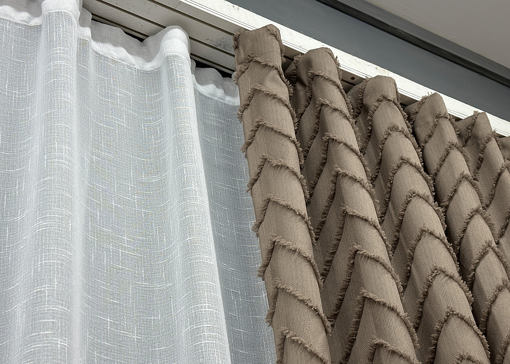 Шторная ткань Лен Букле цвет какао 1808ш Киев - изображение 5