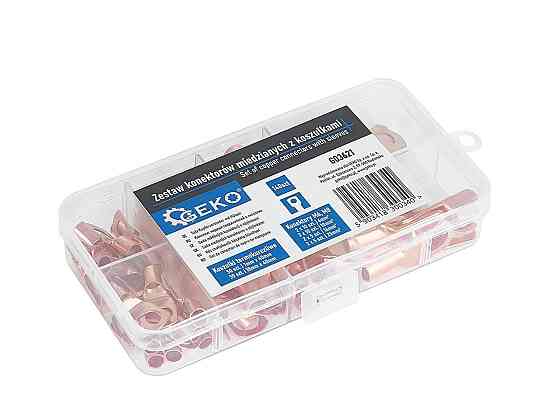 РемНабір мідних очкових конекторів з термоусадковими трубками "GeKo" комплект: 10 видів (8+2) -   140 штук Стрый