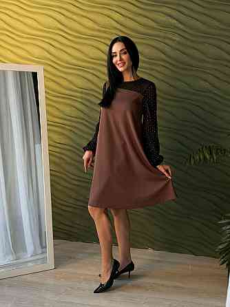 Вечірня сукня з прозорими рукавами Sofira 46-48, Шоколадний Київ