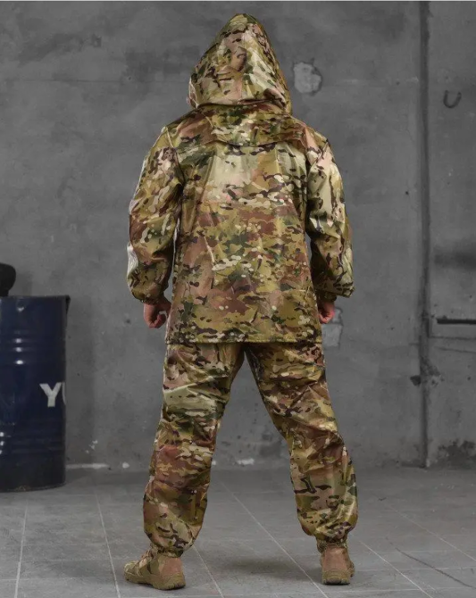 Военный тактический дождевик мультикам , водонепроницаемый маскировочный костюм куртка брюки мультикам Львов - изображение 4