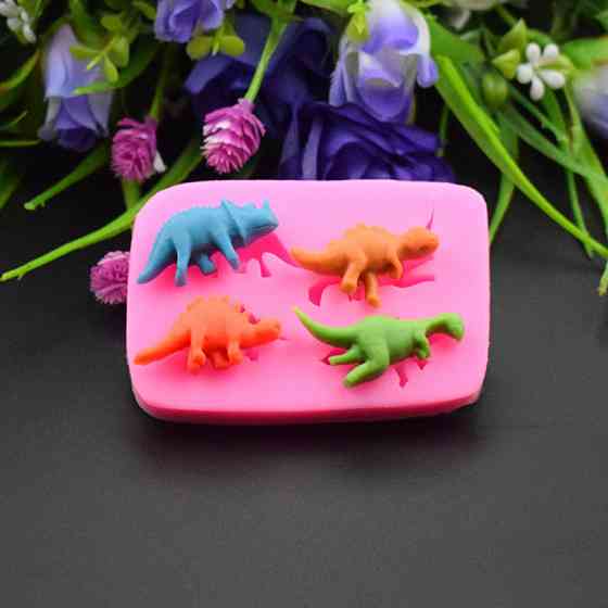 Молд силиконовый Динозавры 58 на 85 мм розовый Киев