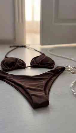 Стильний жіночий трендовий купальник зі щільного мікродайвінг Шоколад, 46 Одеса