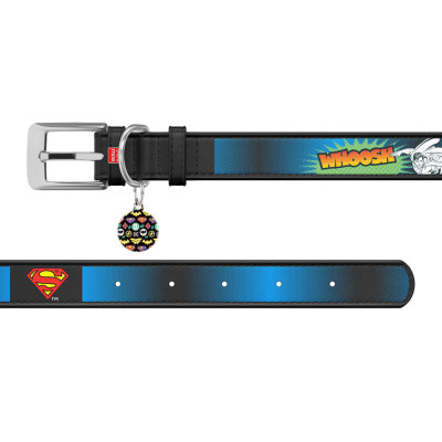 Ошейник для животных WAUDOG Design с QR паспортом "Супермэн 2" L Ш 25 мм Д 37-48 см черный (0025-1008-01) Винница - изображение 3