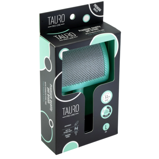 Tauro Pro Line Royal Щітка пластикова тонкі та жорсткі зубчики з нержавіючої сталі 11 мм, м'ятна, велика 17,5 x 10,6 x 6,2 см Київ