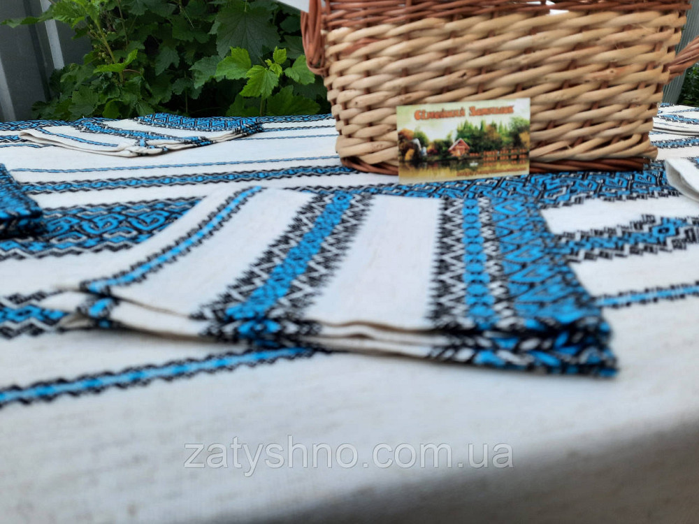 Сервірувальна скатертина з серветками синя Київ - фото 3